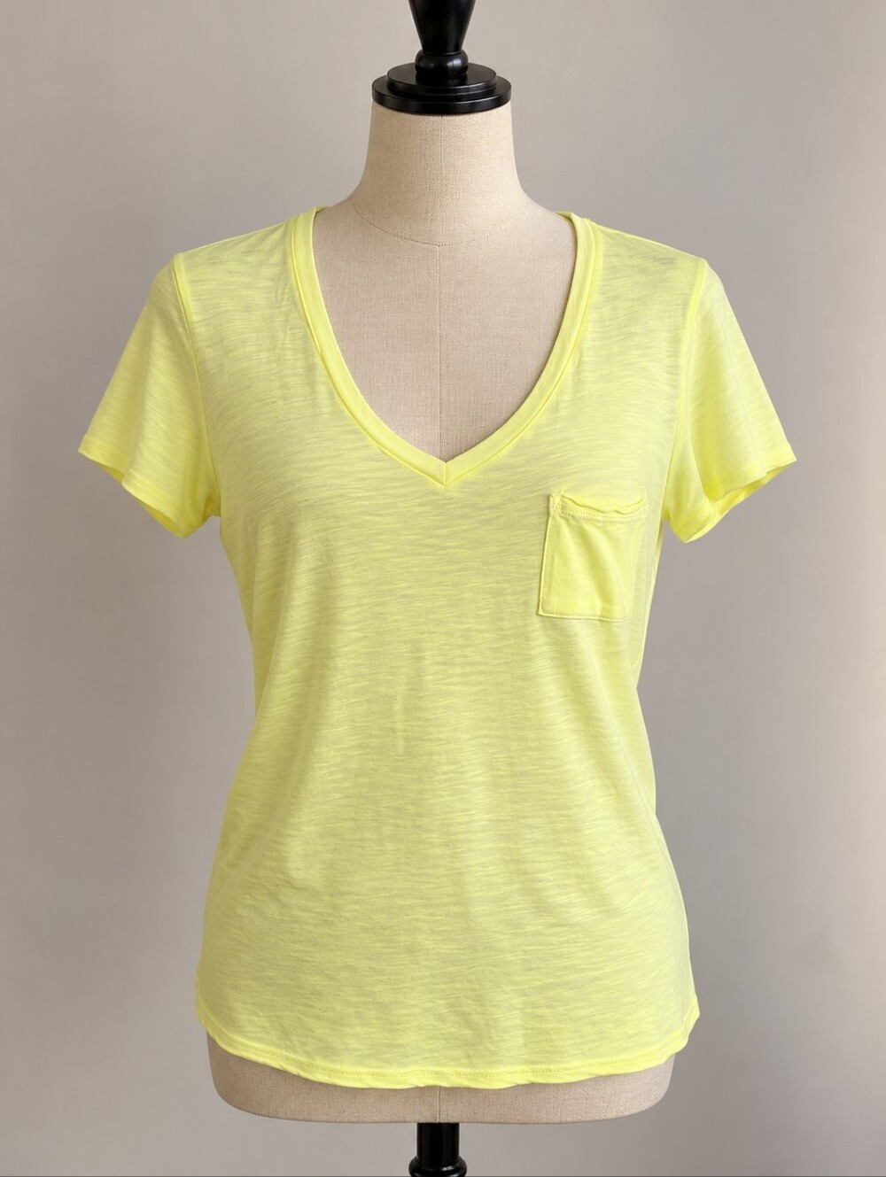 n:Philanthropy Yellow V-Neck Pocket Tee – Size Medium